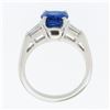 Image 8 : Vintage Platinum GIA Burma NO HEAT Cushion Sapphire & Diamond Engagement Ring