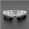 Image 2 : Vintage Platinum 1.35 ctw Floating Diamond w/ Accents Hand Engraved Work Band Ri