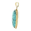 Image 4 : Vintage 14k Gold Oval Cabochon Bezel Set Turquoise w/ Twisted Wire Frame Pendant