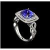 Image 4 : 18KT White Gold 3.33 ctw Tanzanite and Diamond Ring