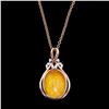 Image 2 : 10.01 ctw Opal and 0.15 ctw Diamond 14K Rose Gold Pendant