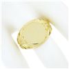 Image 3 : Unisex 14K Yellow Gold Round Engravable Center w/ Open Floral Sides Signet Ring