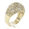 Image 7 : 14k Yellow Gold 2 ctw Pave Round Brilliant Diamond Wide Domed Cocktail Band Ring