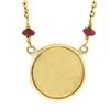 Image 6 : 16.5 14k Gold Ruby by the Yard Chain w/ 18k Cherub Angel Round Pendant Necklace