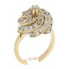 Image 9 : Solid 14k Yellow Gold 1.55 ctw Round Diamond Top High Swirl Domed Cocktail Ring