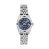 Image 2 : Rolex Ladies Quickset Stainless Steel Blue Roman 18K White Gold Diamond & Sapphi
