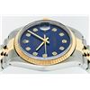 Image 5 : Rolex Mens Two Tone Blue Diamond Dial Datejust Wriswatch 36MM