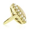 Image 5 : Vintage 14K Yellow Gold Oval Cabochon Opal Solitaire & Pearl Bead Cocktail Ring