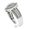 Image 7 : 10k White Gold 0.78 ctw Round Prong Diamond Marquise Shaped Cluster Promise Ring