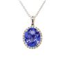 Image 1 : 5.12 ctw Tanzanite & Diamond Pendant - 14KT White Gold
