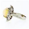 Image 6 : Estate FINE 14K Gold 3.81 ctw Cabochon Opal Round Baguette Diamond Cocktail Ring