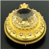 Image 4 : Antique Etruscan 14k Yellow Gold 49 ctw Natural Citrine & Pearl Brooch Pin Penda