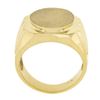 Image 8 : Mens 14K Yellow Gold Engravable Oval Brushed Wide Grooved & Polished Signet Ring