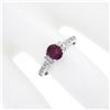 Image 3 : 14k White Gold Oval Pinkish Red Spinel Solitaire & Round Diamond Accents Ring