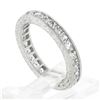Image 8 : Platinum French Cut Channel 3.0 ctw Diamond Hand Engraved Eternity Band Ring