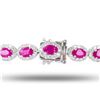 Image 3 : 14.90 ctw BURMESE Ruby and 3.91 ctw Diamond Platinum Bracelet (GIA CERTIFIED)