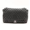 Image 1 : Chanel Black Quilted Soft Lambskin Leather Single Jumbo Flap Shoulder Bag