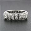 Image 2 : Vintage Platinum 1.30 ctw Diamond Domed Open Work & Milgrain Eternity Band Ring