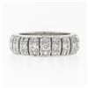 Image 4 : Vintage Platinum 1.30 ctw Diamond Domed Open Work & Milgrain Eternity Band Ring