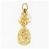 Image 3 : Crea 14k Gold Detailed Textured Diamond Cut 3D Pineapple Hawaii Charm Pendant