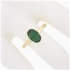 Image 3 : Solid 18K Yellow Gold 1.21 ctw Oval Bezel Set Emerald Solitaire Engagement Ring