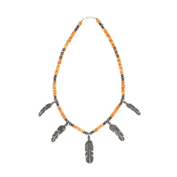 Navajo Sterling Silver Spiny Oyster Necklace