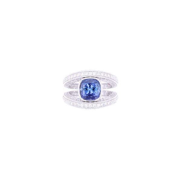 Elegant 3.62 CTW Tanzanite Zoisite & Diamond Ring