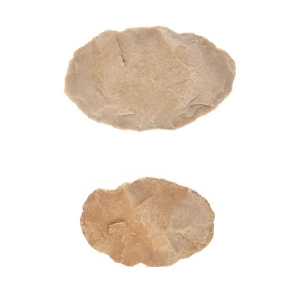 6 3/8" & 4 7/8" Early Paleo Bi-Point Ovoid Knives