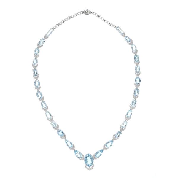 Elegant 44.21 CTW Aquamarine & Diamond Necklace