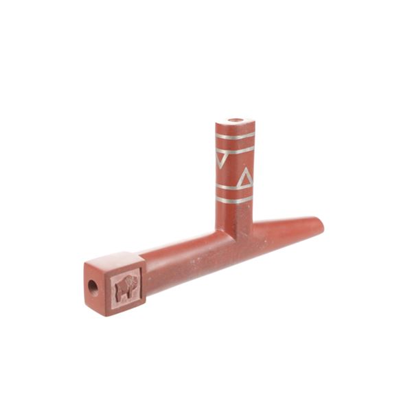 Lakota Sioux Catlinite & Pewter Inlaid Pipe 1950s