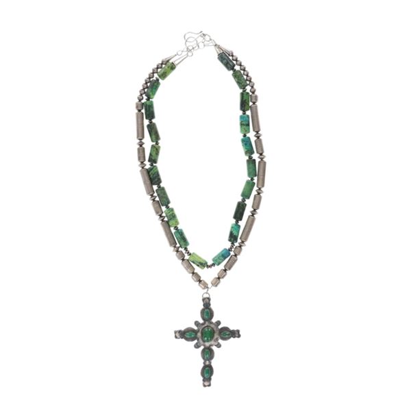 Navajo Albert J Brown Silver Chrysocolla Necklaces