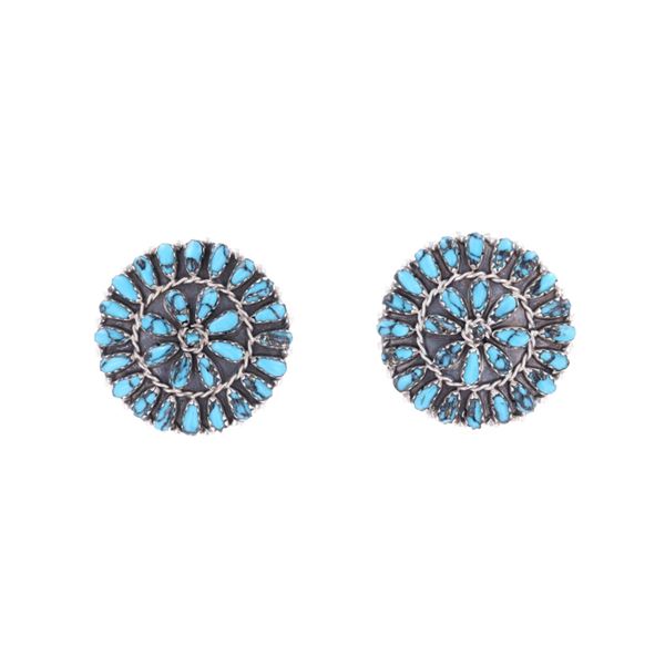 Navajo Marco Begay Petite Point Turquoise Earrings