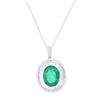 Image 3 : 13.88ct Emerald VS2 Diamond Platinum Necklace