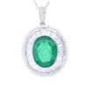 Image 4 : 13.88ct Emerald VS2 Diamond Platinum Necklace