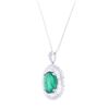 Image 5 : 13.88ct Emerald VS2 Diamond Platinum Necklace