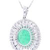 Image 7 : 13.88ct Emerald VS2 Diamond Platinum Necklace
