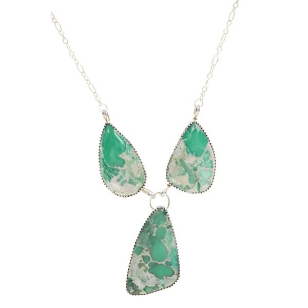 Navajo J. Begay Sterling Silver Variscite Necklace
