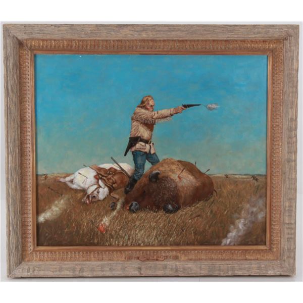 Ca. 20th C Richard S. Headley "Circle of Fire" Oil