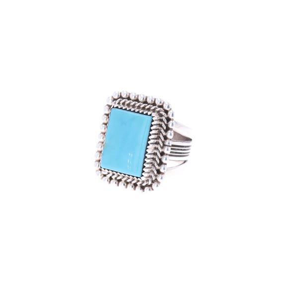 Navajo Avin Joe Sterling Silver Turquoise Ring