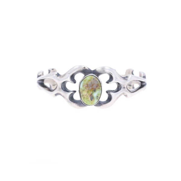 Navajo R Tolino Sandcast Silver Turquoise Bracelet
