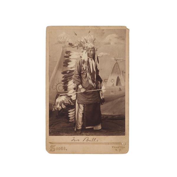 Oglala Two Bulls Photograph Cabinet Card, 1900