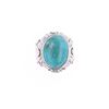 Image 2 : Navajo W. Denetdale Silver Blue Gem Turquoise Ring