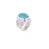 Image 5 : Navajo W. Denetdale Silver Blue Gem Turquoise Ring