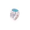 Image 8 : Navajo W. Denetdale Silver Blue Gem Turquoise Ring