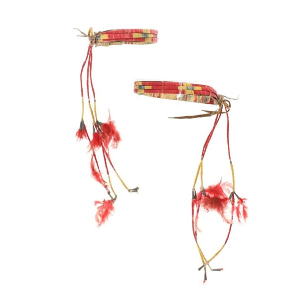 19th C. Sioux Quilled Arm Bands ex-C.M. Russell