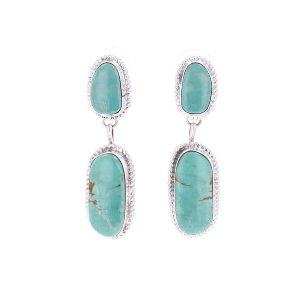 Navajo Chaz Tsosie Silver Cripple Creek Earrings