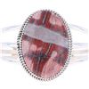 Image 2 : Navajo Herbert Tsosie Striped Red Jasper Bracelet