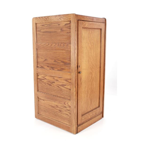 Ca. 1950's Antique Oak Ice Box Compartment Cabinet