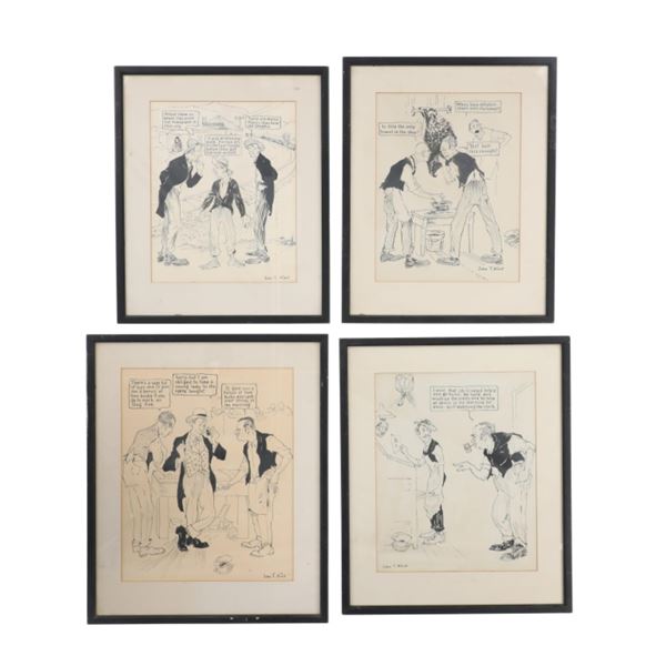 Signed John T. Nolf Pen and Ink Cartoon Collection