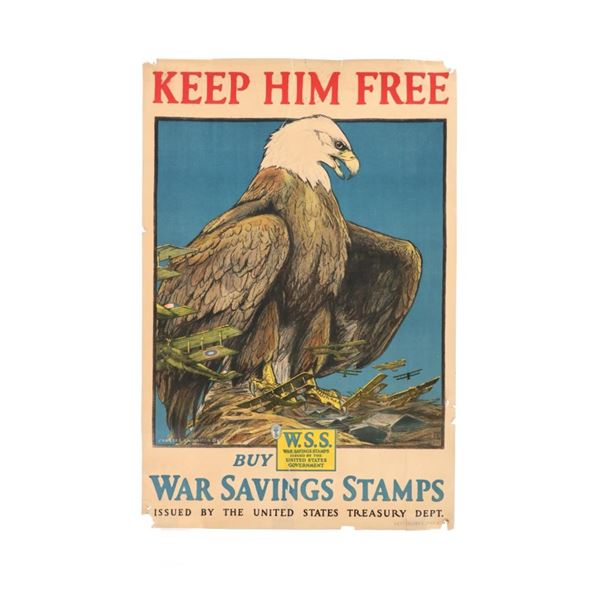 "Keep Him Free Buy War Savings Stamps" Poster 1917